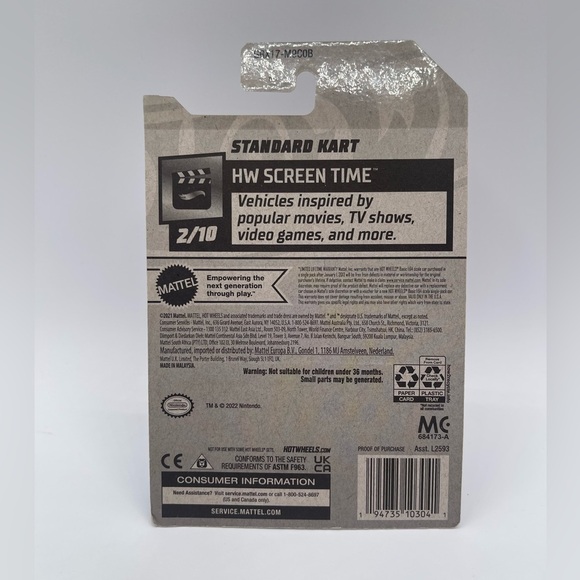 Hot Wheels HW Screen Time MARIO KART Standard Kart 8/10 2019 166/250 Diecast Car - Picture 2 of 4